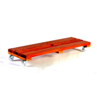 Imagem de Suporte 40x20cm jardineira em madeira tratada com rodas em gel/silicon