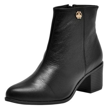 Imagem de Bota Feminina Cano Baixo Conforto Leve Couro Via Marte
