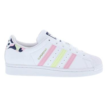 Imagem de adidas Originals Girl's Superstar (Big Kid) White/Almost Lime/True Pink 4.5 Big Kid M