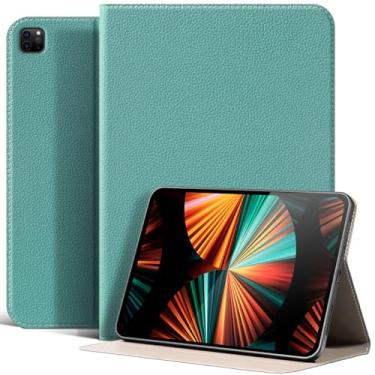 Imagem de XFYKJIN Capa para iPad Pro 12,9 polegadas 6ª/5ª/4ª/3ª geração 2022/2021/2020/2018, capa protetora de couro inteligente à prova de choque com suporte ajustável - despertar/hibernar automático e vários