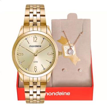 Imagem de Relógio Feminino Pequeno Mondaine Dourado 32720LPMKDE1K1