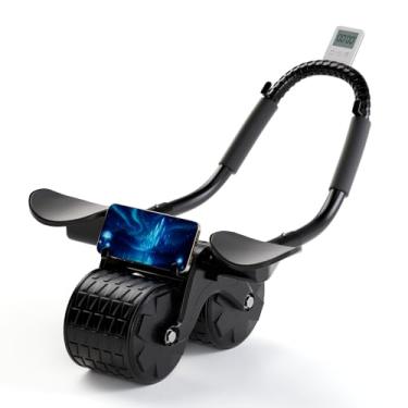 Imagem de Tixahi Roda de Rolo Abdominal, com Temporizador Automático de Rebote, Suporte de Cotovelo, Rolo Abdominal, Equipamento de Exercício (Preto)