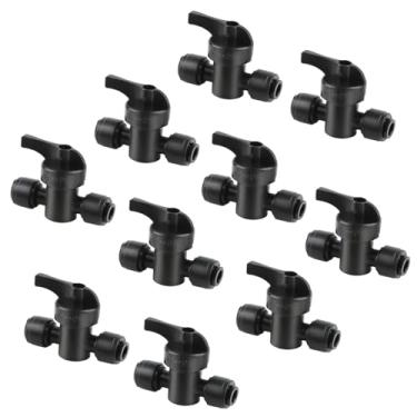 Imagem de Pacote com 10 Válvula de desligamento de irrigação por gotejamento de 1/10.2 cm - Válvula de controle liga/desliga de conexão rápida, à prova de vazamento para tubos de 1/10.2 cm, sistemas de