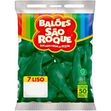 Imagem de Balão 7 Liso Verde Pacote Com 50Un Decoração Festa São Roque