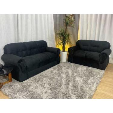 Imagem de Sofás 2 e 3 Lugares Encanto Beleza e Praticidade - Alpoim, Preto