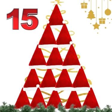 Imagem de Gorro de Papai Noel em Cetim Vermelho e Branco - Clássico, Confortável e Durável (15)