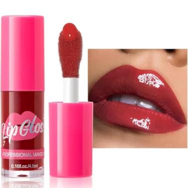 Imagem de Mefyhtune Lip Plumping Gloss Lip Gloss Hidratante Colorido Brilho Labial Longa Duração Impermeável Hidratante Óleo Labial Plumping para Mulheres (11# Cereja Preta)