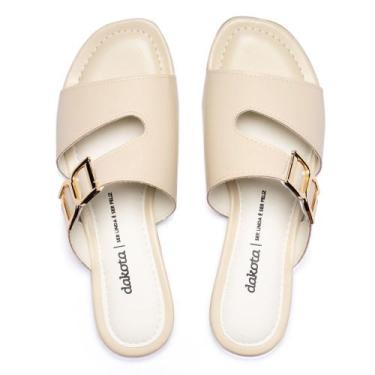 Imagem de Chinelo Slide Feminino Dakota Napa Aplique Dourado Creme, Creme, 36