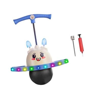 Imagem de menolana Bola de salto Pogo com luz colorida incluída, bomba de ar, prancha de salto, brinquedos de pular para jardim de infância, presentes para crianças, Azul