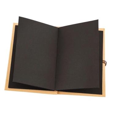 Imagem de Esquirla Álbum de recortes preto com páginas em branco, livro de visitas, álbum de fotos, de memórias para formatura, chá de bebê, aniversário, feriado, dela, Pequeno