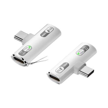 Imagem de Adaptador OTG 2 Em 1 De Carregamento Rápido 100W Tipo C Divisor AUX Áu