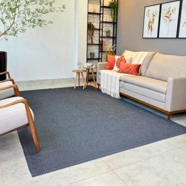 Imagem de Tapete Dubai Moderno, 200 x 150 cm, Retangular, Abstrato, para Sala e Quarto, Interior (Chumbo Quadriculado)