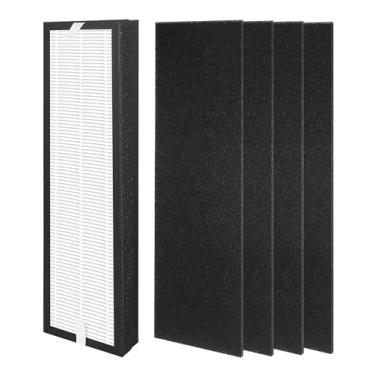 Imagem de Filtro de substituição compatível com purificadores de ar Honey-Well Air Genius 3, 4, 5, 6, modelos HFD300 HFD310 HFD320 HFD360 HFD314 HFD323CV1 HFD323-TGT HFD324, com 4 pacotes de filtros de carvão