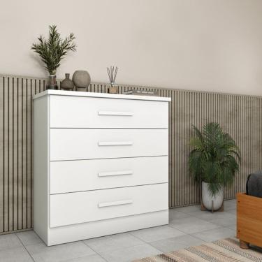 Imagem de Cômoda para Quarto 4 Gavetas - Suécia-Neve - Tcil Móveis