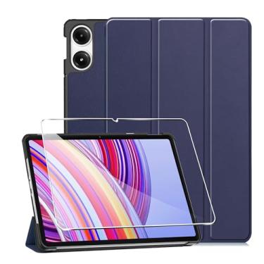 Imagem de Suttkue Capa para Xiaomi Redmi Pad Pro/Xiaomi Poco Pad, capa rígida de alta qualidade, leve, poliuretano de qualidade, resistente a arranhões, com função de suporte e função hibernar/despertar