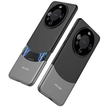 Imagem de JIAONASHIJIA Capa para Huawei Mate 60 Pro - Protetor de lente de câmera ultra fino - Design exclusivo de conexão com ímã - 360 Pro proteção contra quedas - ajuste fino - estilo minimalista. Preto