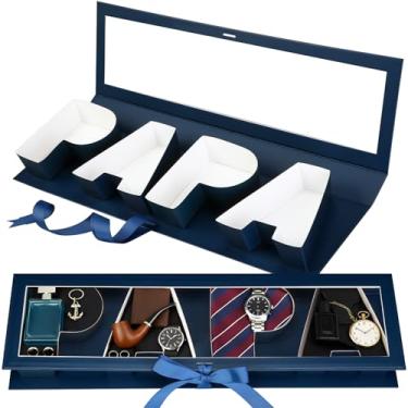 Imagem de AceOrbit Papa Letter Caixa de presente vazia papai avó caixa de papelão em forma de carta caixas de flores com tampa caixas de palavras preenchíveis Natal dia das mães presente decorativo para