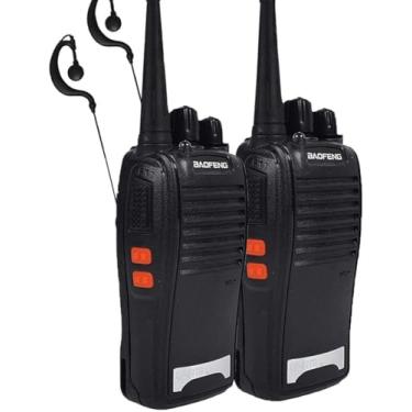 Imagem de Kit com 2 Radios Comunicador Walk Talk Transmissor Profissional Com Fone de Ouvido 16 Canais Longo Alcance 12 Km