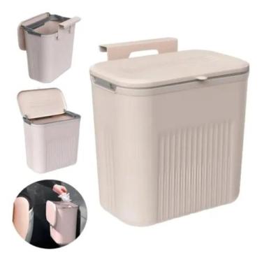 Imagem de Lixeira suspensa pantone rose 9 litros com suporte adesivo e alça de p