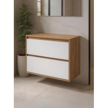 Imagem de Gabinete para Banheiro 80cm Mdf Freijo Dubai - On Móveis