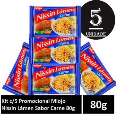 Imagem de Kit c/5 Miojo Nissin Lámen Sabor Carne 80g