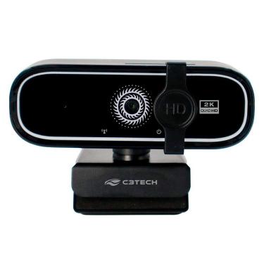 Imagem de Webcam C3TECH WB-200BK Quad HD 2K, com Microfone, Plug and Play USB 2.0, 30FPS - Preto