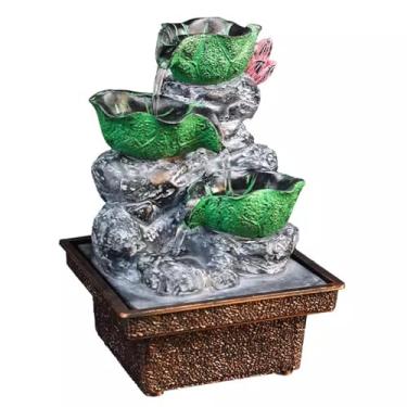 Imagem de XFNVXC Fonte decorativa para uso interno, fonte de mesa, ornamentos de água da sorte, barra de fonte pequena, enfeites de mesa chineses, fonte decorativa de água corrente, fonte de jardim ornamental