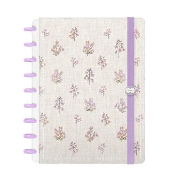 Imagem de Caderno Iscool Disc Inteligente 80 Folhas Entrepontos Floral Lilás e Rosa Médio M