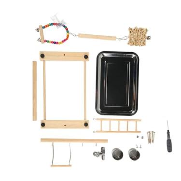 Imagem de Generic Suporte de Madeira para Brincar de Papagaio, Desfrute de um Playground Divertido para Pássaros, Resistente a Mordidas, Alivia o Tédio, Fácil Limpeza para Papagaios