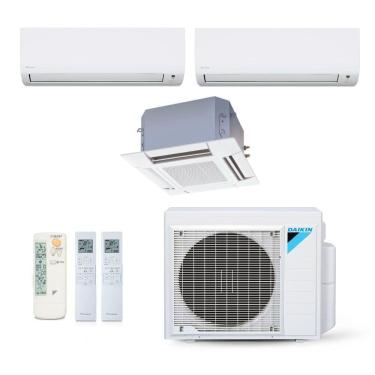 Imagem de Ar-Condicionado Multi Split Inverter Daikin 28.000 BTUs (2x Evap HW 9.000 + 1x Evap K7 24.000) Quente/Frio