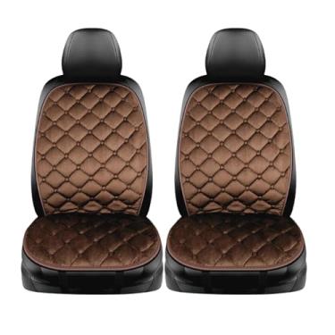 Imagem de Kit 2 Capas Protetoras para Banco de Carro, Suede, Design Sofisticado, com Encosto (Marrom)