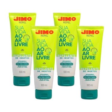 Imagem de 4 Jimo Repelente Insetos Em Loção 100ml Hipoalergênico Proteção 3h Contra Mosquitos Aedes Aegypti Fórmula Dermatológica Uso Adulto Infantil Antialérgico
