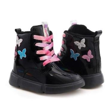 Imagem de Bota Infantil Novopé Menina Confortável 50509 Resistente a Água Com Cadarço-Feminino