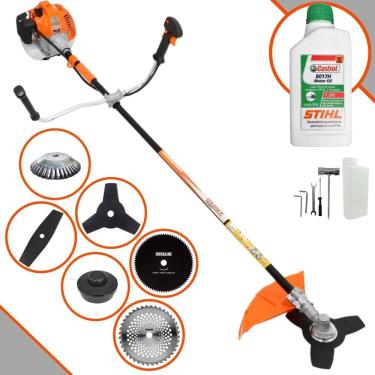 Imagem de Roçadeira Podador de Grama Vulcan VR520H À Gasolina 52cc 2,5HP Com 6 Opções de Cortes, Carretel de Nylon + Kit 4 Facas + Escova de Aço + ÓLEO STIHL 2T