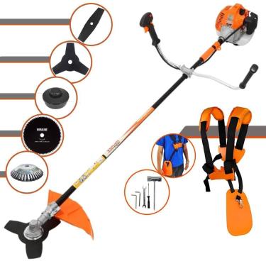 Imagem de Roçadeira Multifuncional VR520H À Gasolina 2T 52cc 2,5HP Com Carretel e Lâmina 3 Pontas + EXTRA Lâmina 2 Pontas, Lâmina 80 Dentes e Escova de Aço