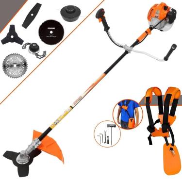 Imagem de Roçadeira VR520H Vulcan À Gasolina 2T 52cc 2,5HP Alta Rotação 6 Em 1 Com Carretel + Facas 2 Pontas + 3 Pontas + 40 Dentes Vídea + 80 Dentes + Trimmer