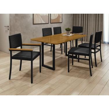 Imagem de Conjunto Área Gourmet 6 Cadeiras 1,60x0,90m Itália Paonanda - Paonanda