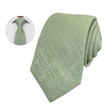 Imagem de Gravata Verde Oliva Masculina Trabalhada Luxo para Padrinhos de Casame