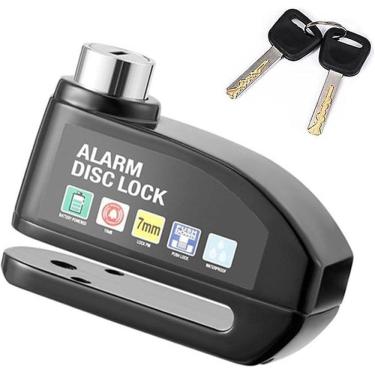 Imagem de Super Cadeado Disco Reforçado Trava Roda Alarme Segurança