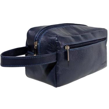 Imagem de Necessaire Feminina Estojo Viagem Maquiagem Grande Em Couro - Art Mina