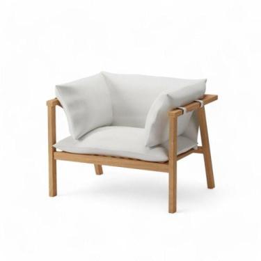 Imagem de Poltrona Agni Estrutura Amêndoa Tecido Acquablock Duna Cru - 77047 - S