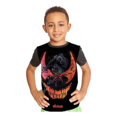 Imagem de Camiseta Infantil Full Print Venom Alienígena Ref:61 - smoke, Preto, 6
