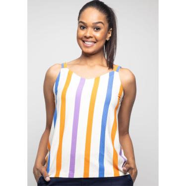 Imagem de Regata Pau a Pique Listrada Cru e Lilás