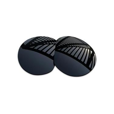 Imagem de MYCOURAG Lentes de reposição polarizadas com proteção UV para óculos de sol Oakley Meta HSTN - preto sólido polarizado