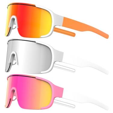 Imagem de Óculos de sol esportivos para ciclismo masculino e feminino com lentes polarizadas para corrida, pacote com 3, 7-10-11