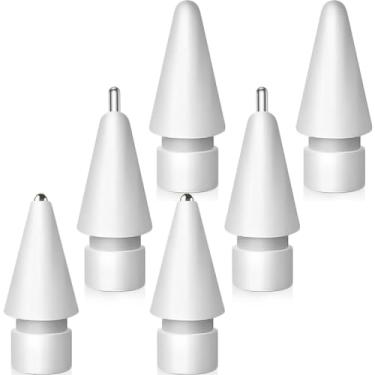 Imagem de Pontas de substituição compatíveis com Apple Pencil, pontas de metal mistas compatíveis com Apple Pencil 2ª geração/1ª geração/USB C/Pencil Pro (embalagem com 6)