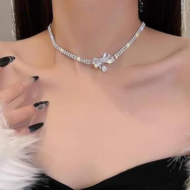 Imagem de Colar gargantilha de pérolas de strass para casamento, corrente de pingente de fileira de cristal brilhante, colares minimalistas, joias de festa de formatura, acessórios para mulheres, amizade