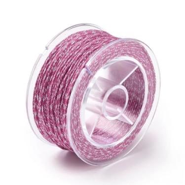 Imagem de 1 rolo de macramê de algodão corda trançada de 1,5 mm para pulseira DIY, colar, acessórios de cabelo, artesanato, decoração de parede, caixa de presente, embalagem de embrulho, 20 m, rolo (rosa velha)