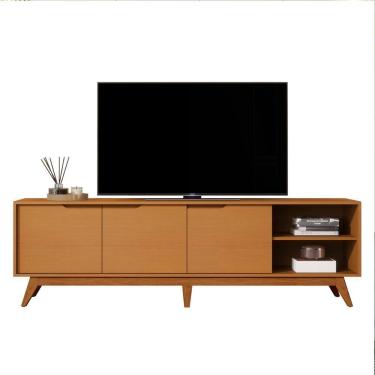 Imagem de Rack Bancada Tucumã 1.8 TV Até 75 Pol. Pés de Madeira Maciça