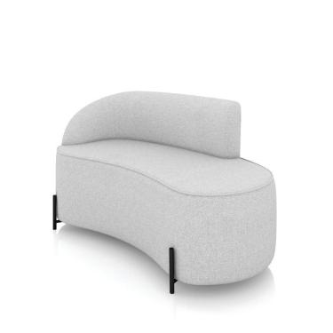 Imagem de Sofá 2 Lugares Orgânico 140cm Pé Ferro Preto Morgan Linho Cinza D03 - D'rossi